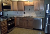 Custom Travertine Backsplash, St. Louis, MO