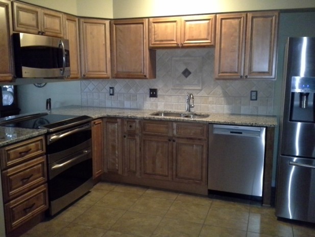 Custom Travertine Backsplash, St. Louis, MO